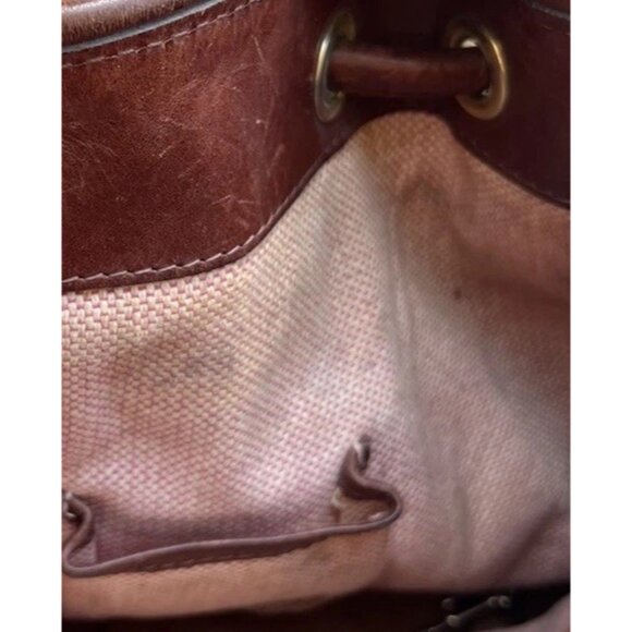 Vintage Dooney & Bourke Dark Brown Leather Drawstring Shoulder Bag Purse - Picture 12 of 16